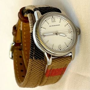 Burberry
30mm Round Stainless Watch with Double-Wrap Check Strap.